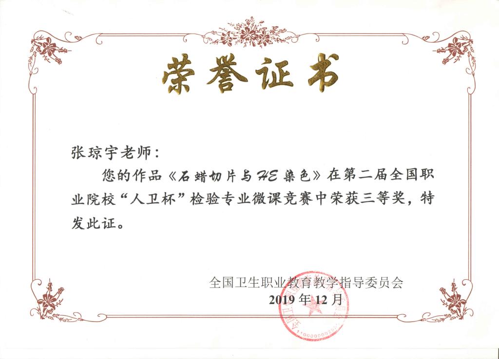 张琼宇老师在第二届全国职院“人卫杯”