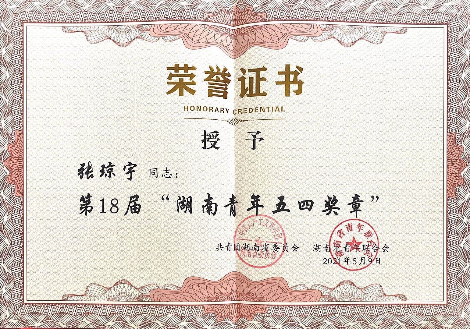 张琼宇老师被授予第18届“多特蒙德携